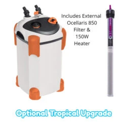 Aqua One AquaVogue 135 Litre Aquarium And Cabinet Black Gloss -OASE Sales Store Aqua One Tropical Upgrade Ocellaris 850 and 150w Heater 64317.1674820352