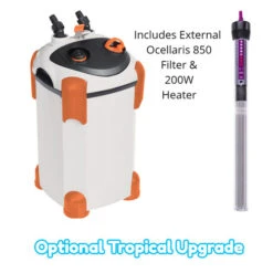 Aqua One AquaVogue 170 Litre Aquarium And Cabinet White Gloss -OASE Sales Store Aqua One Tropical Upgrade Ocellaris 850 and 200w Heater 69175.1674821372