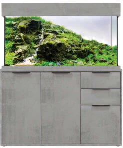 Aqua One Oakstyle 230 Industrial Concrete Edition Aquarium And Cabinet